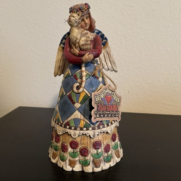 Jim Shore 2002 Angel with Cat  Heartwood Creek by Enesco F105170 Figurine W/tag - Picture 2 of 12